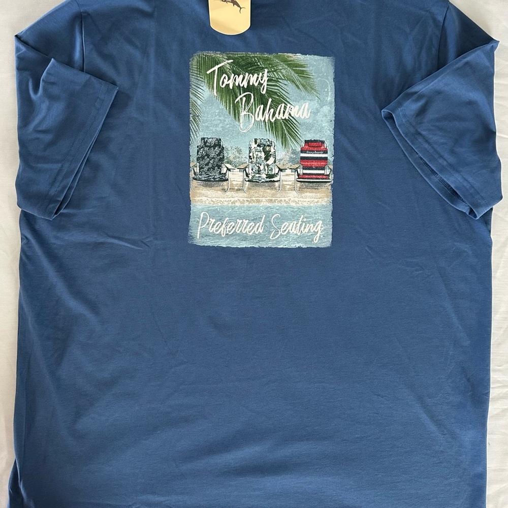 Tommy Bahama Men's PREFERRED SEATING T-Shirt XL Dockside Blue Beach Chair